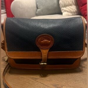 Vintage Dooney & Bourke All Weather Leather Classic Black and Brown Bag